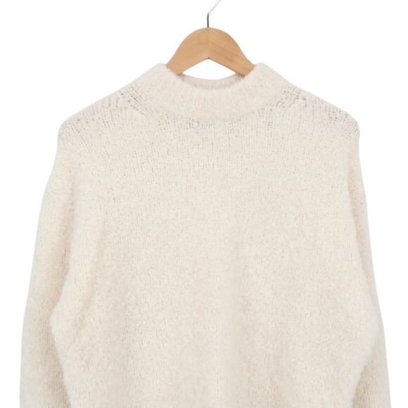 NWT Madewell Wool Alpaca Blend Boucle Knit Oversized Sweater Alabaster Small - Picture 7 of 12